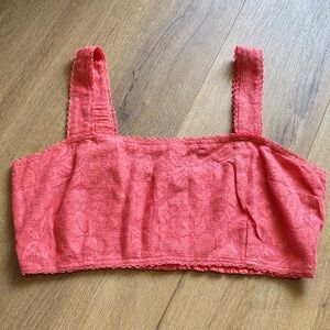 American Eagle Outfitters Coral Lace Crop Top